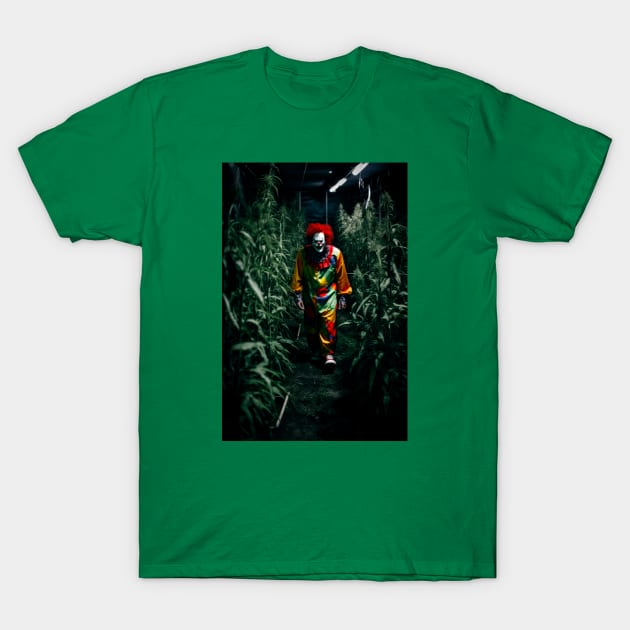 Clown In A Weed Garden T-Shirt by Butterfly Venom